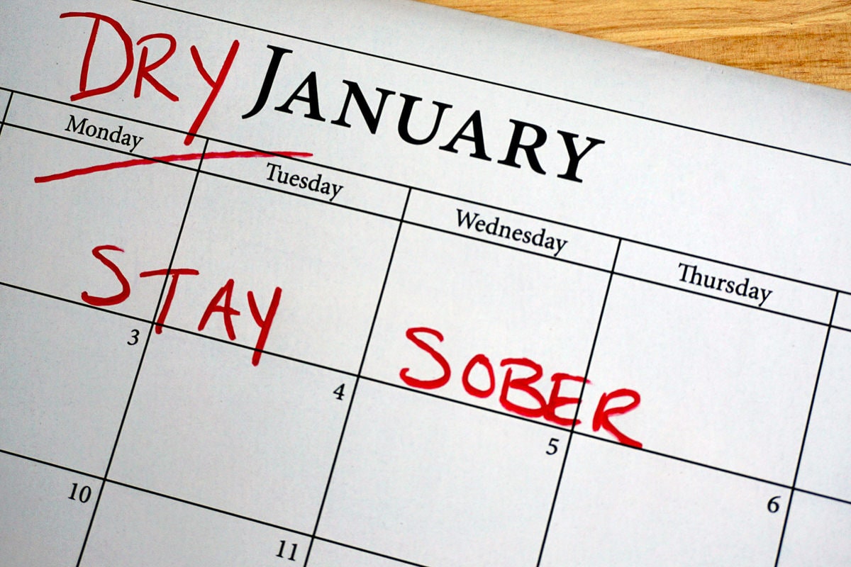 A calendar to illustrate the benefits of "Dry January."